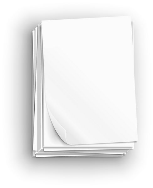 پشته بزرگ ورق های کاغذ سفید وکتور