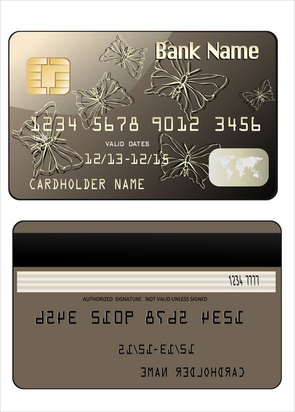 کارت اعتباری واقعی با دو طرف پروانه