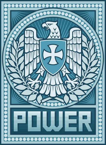 پوستر عقاب - نماد قدرت قدرت - پوستر تبلیغاتی نشان عقاب و صلیب