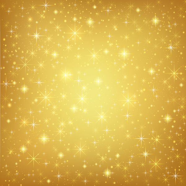 پس زمینه طلایی انتزاعی با ستاره های درخشان درخشان تصویر جو کیهانی طلایی