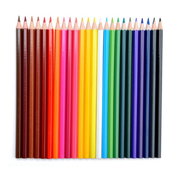 مداد رنگی جدا شده در زمینه سفید فایل حاوی مسیری برای جداسازی است