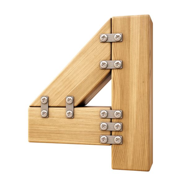 شماره از چوب جدا شده روی سفید