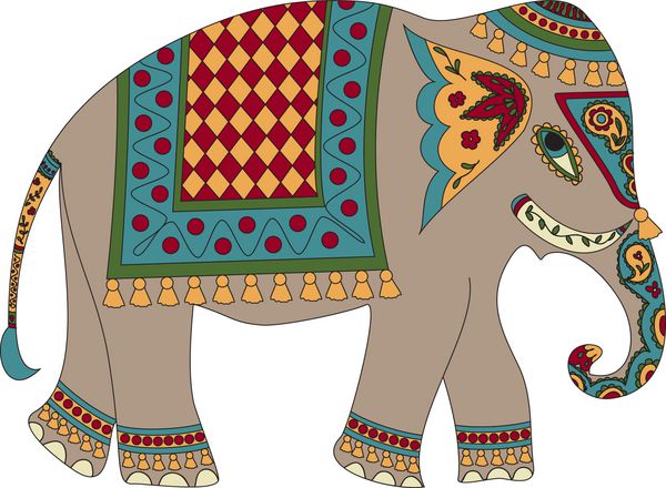 فیل طرح دار به سبک هندی