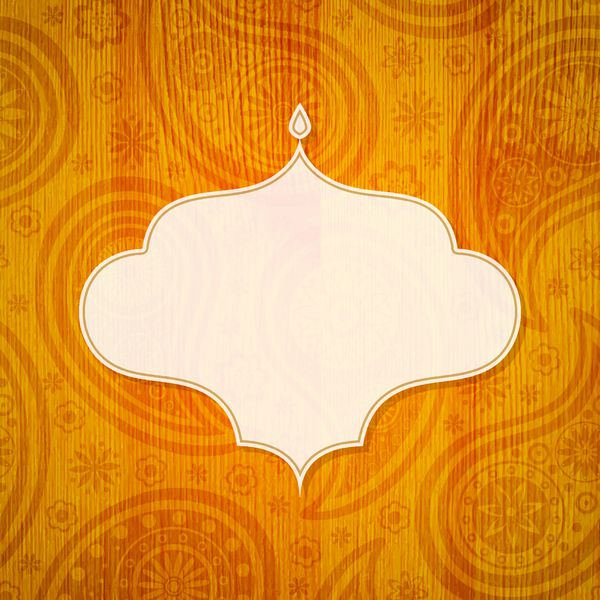 قاب به سبک هندی روی زمینه چوبی با طرح پیزلی وکتور