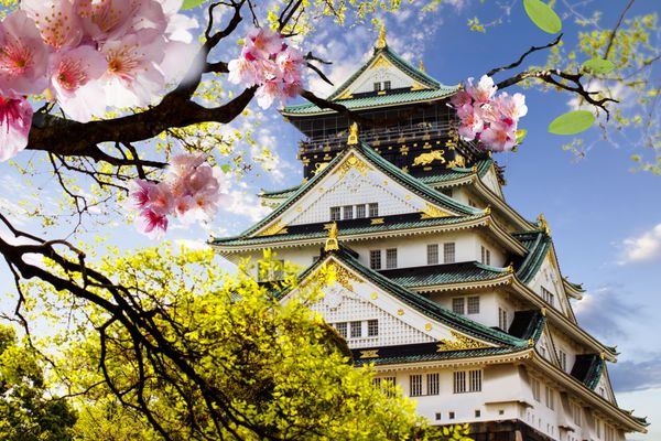 قلعه اوزاکا در اوزاکا ژاپن برای استفاده تبلیغاتی یا سایر اهداف
