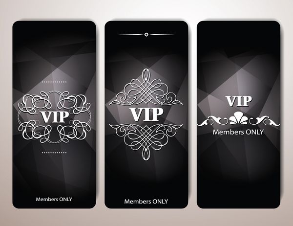 مجموعه ای از کارت های VIP با عناصر طرح گل
