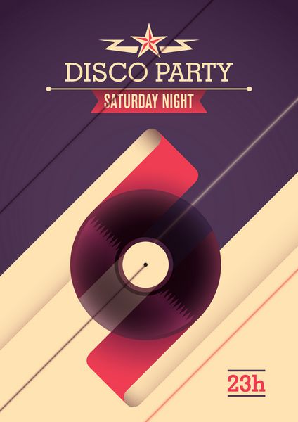 طراحی پوستر مهمانی دیسکو وکتور