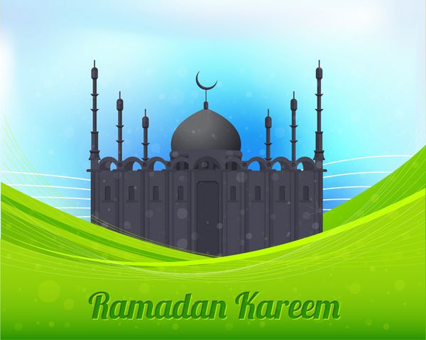طرح وکتور رمضان کریم - نقشه های تفصیلی مسجد - موضوع روز مقدس اسلامی
