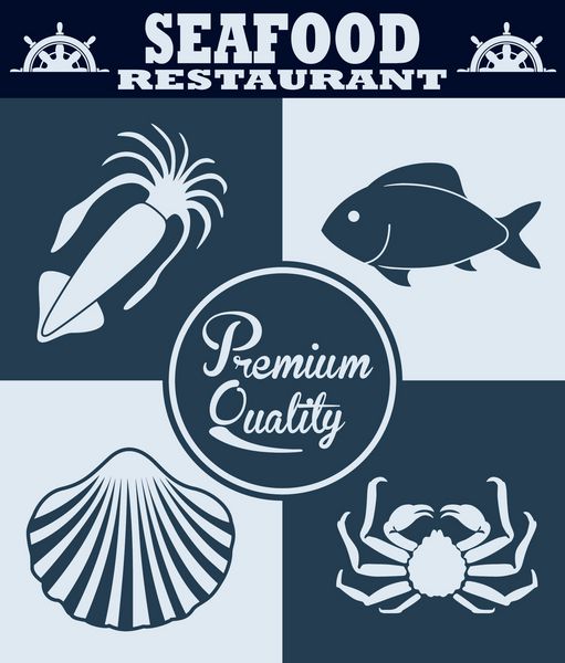 پوستر قدیمی برای رستوران غذاهای دریایی