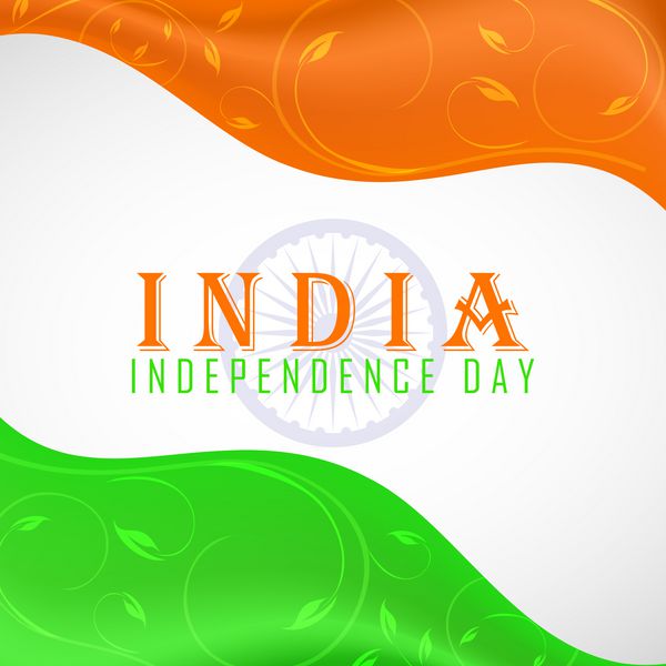پس زمینه انتزاعی گلدار پرچم هند برای روز استقلال هند