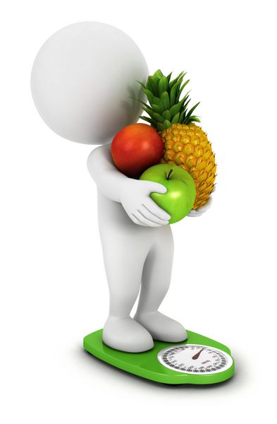 رژیم میوه سه بعدی سفیدپوستان در مقیاس سبز پس زمینه سفید جدا شده تصویر سه بعدی