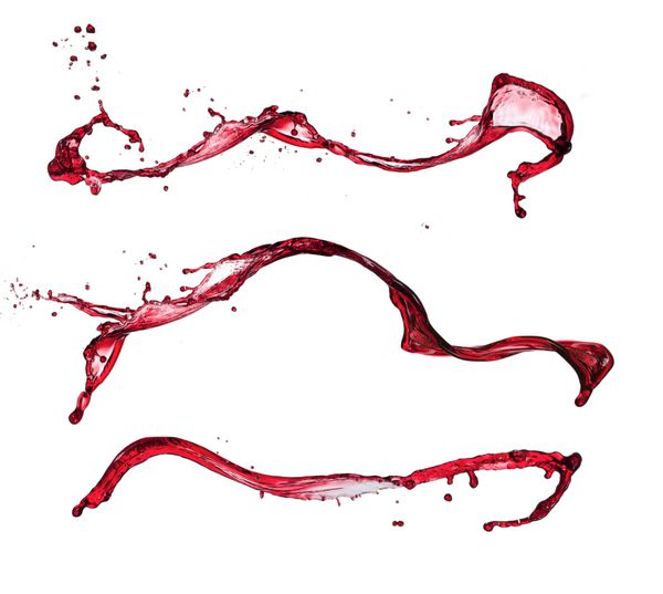 پاشیدن شراب قرمز جدا شده در پس زمینه سفید