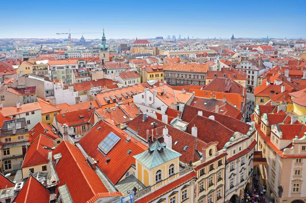 نمای هوایی شهر پراگ جمهوری چک