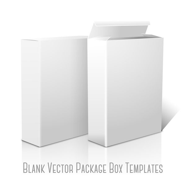 دو بسته کاغذ خالی سفید واقعی برای کورن فلکس موسلی غلات و غیره جدا شده در پس زمینه سفید با انعکاس برای طراحی و نام تجاری بردار