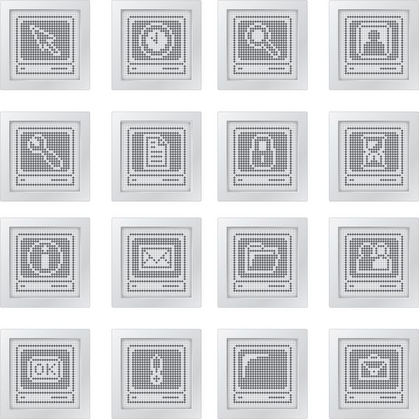 دکمه های پلاستیکی با ترمینال مجموعه آیکون با نمادهای ارتباطی و مخابراتی مبتنی بر نقطه برای صفحه های کنترل و اطلاعات و طراحی وب نمادهای بیشتری در دسترس هستند