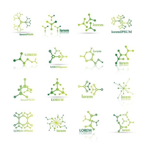مجموعه آیکون های مولکولی - جدا شده روی سفید - وکتور طرح گرافیکی مفید برای طراحی شما