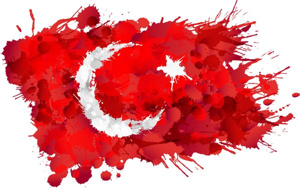پرچم ترکیه ساخته شده از چلپ چلوپ های رنگارنگ