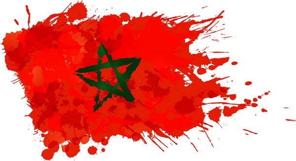 پرچم مراکش ساخته شده از چلپ چلوپ های رنگارنگ