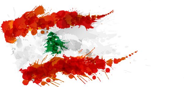 پرچم لبنان ساخته شده از چلپ چلوپ های رنگارنگ