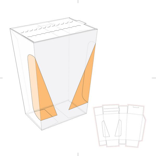 پنجره جعبه برای نمایش محصول و الگوی برش قالب