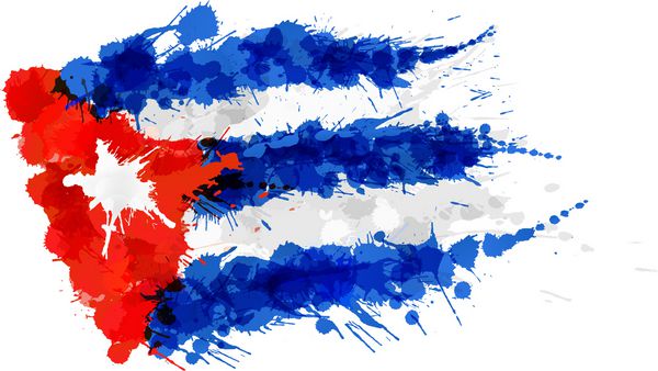 پرچم کوبا ساخته شده از چلپ چلوپ های رنگارنگ