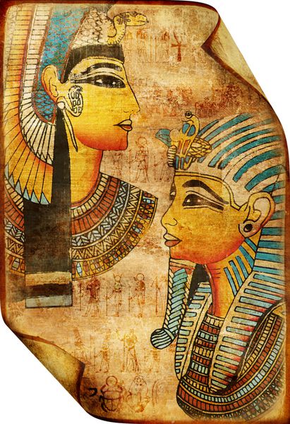 طومار قدیمی با نقاشی مصری