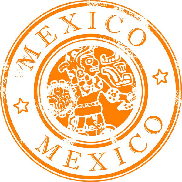 تمبر لاستیکی گرانج با نماد هندی مکزیک
