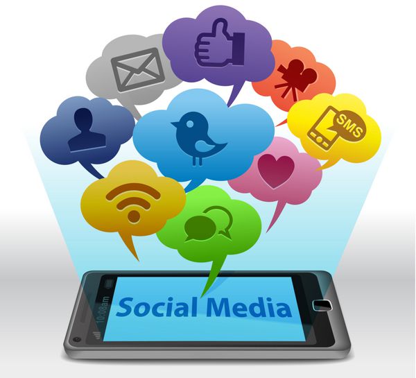 رسانه های اجتماعی در گوشی های هوشمند