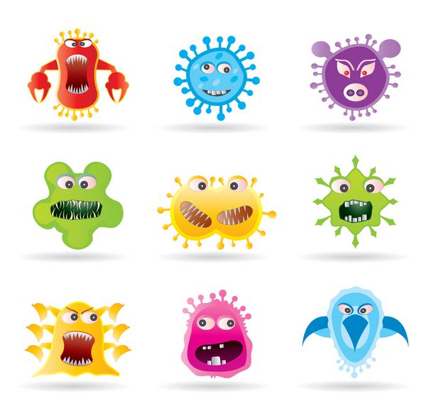 نمادهای حشرات میکروب ها و ویروس ها - وکتور
