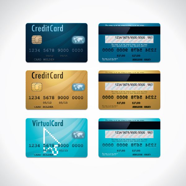 وکتور کارت های اعتباری