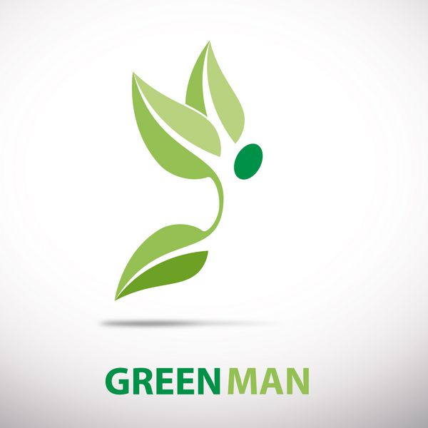 لوگوی مرد سبز در حال پرواز وکتور