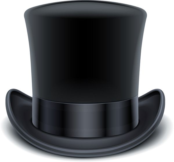 تصویر وکتور کلاه سیاه جدا شده در پس زمینه سفید