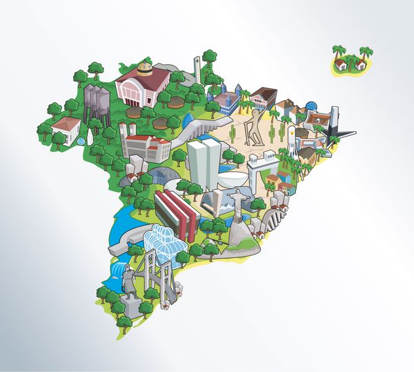 نقشه برزیل با تمام پایتخت ها شهرهای برزیل