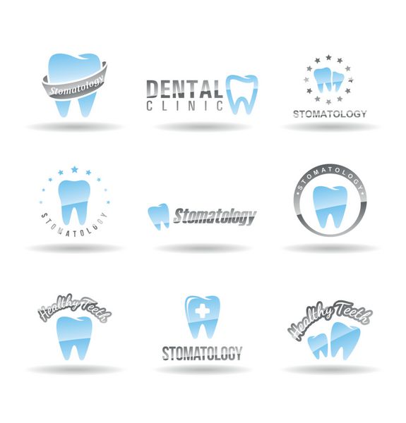 مجموعه ای از آیکون های دندانپزشکی دندان شناسی مجموعه 1