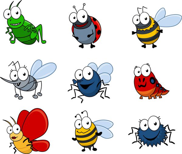 مجموعه حشرات کارتونی