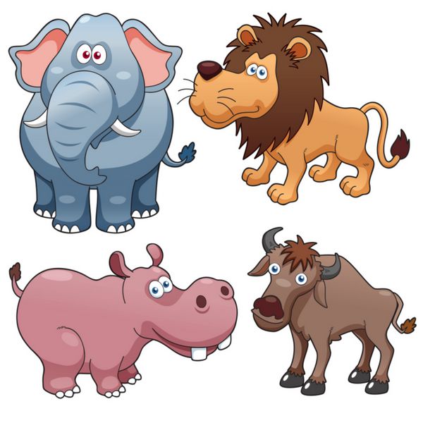 تصویرسازی کارتون حیوانات وحشی