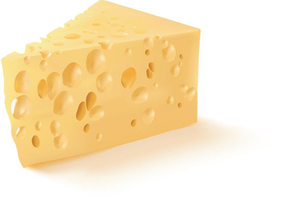 پنیر جدا شده روی سفید وکتور مش
