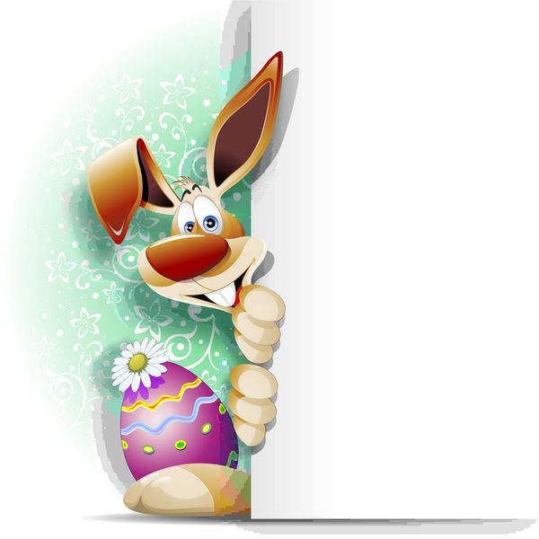کارتون خرگوش عید پاک با پانل-کونیلیو دی پاسکوا با پانللو