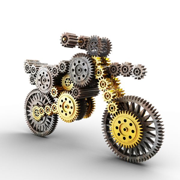 موتور سیکلت ساخته شده از چرخ دنده
