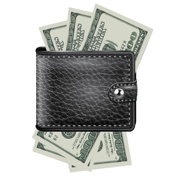 کیف پول چرمی با دلار آمریکا بردار
