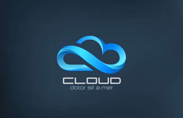 الگوی طراحی لوگو وکتور نماد محاسبات ابری