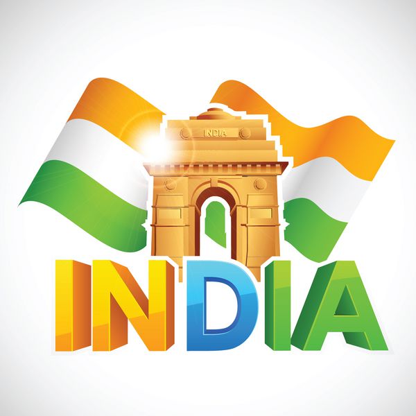 دروازه هند با پرچم سه رنگ
