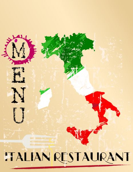 طراحی منو برای رستوران ایتالیایی فضای آزاد برای متن شما