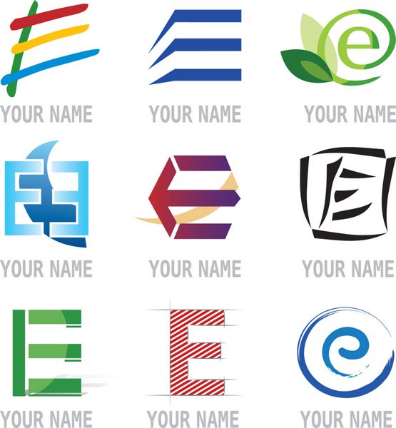 Ensemble dIcones Lettre E pour Design Logos