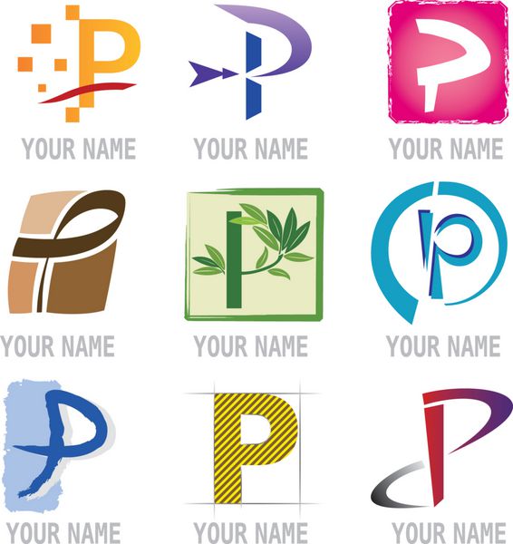 Ensemble dIcones Lettre P pour Design Logos