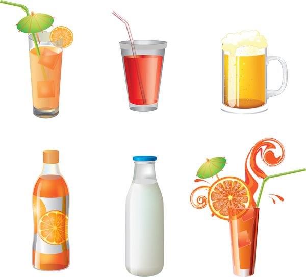 تصویری از نوشیدنی های مختلف