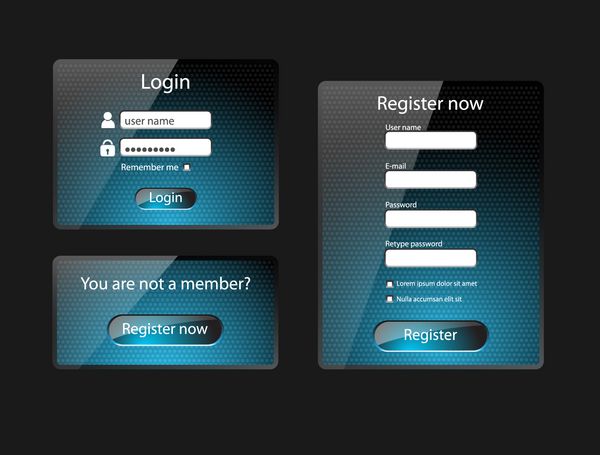 ورود و ثبت نام صفحات وب-وکتور
