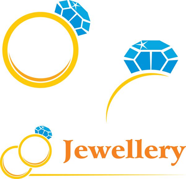 مجموعه ای از نمادهای مفهومی برای جواهرات گران قیمت