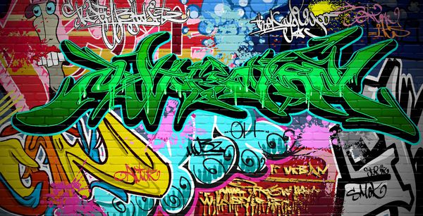پس زمینه وکتور هنر گرافیتی دیوار شهری
