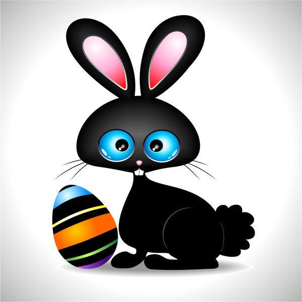 کارتون خرگوش عید پاک با Egg-Coniglietto con Uovo Colorato